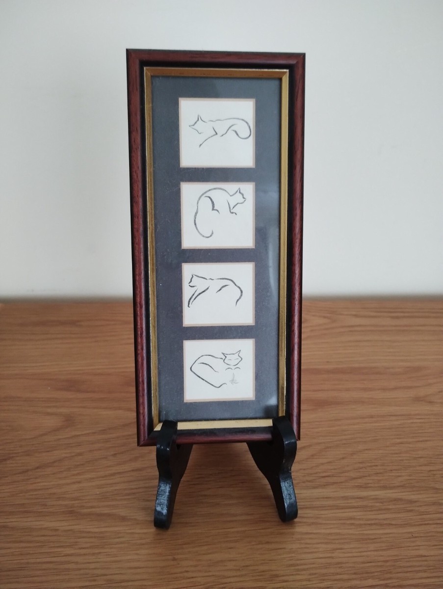 Etched Elegance イギリス ネコ 掛け時計 シルエットピクチャー Etched