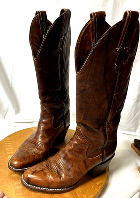 Sanders Vintage Handmade Leather Cowboy Boots Women's Size 6B