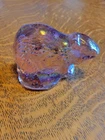 viking / blenko glass beaver paperweight carnival!