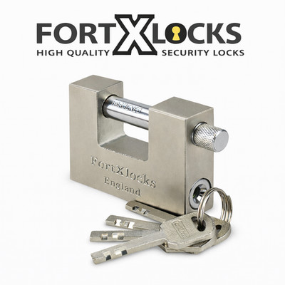 90 MM SCHWERLAST CONTAINER ROLLLADEN GARAGE SICHERHEIT VORHÄNGESCHLOSS 4 SCHLÜSSEL *FORTXLOCKS*