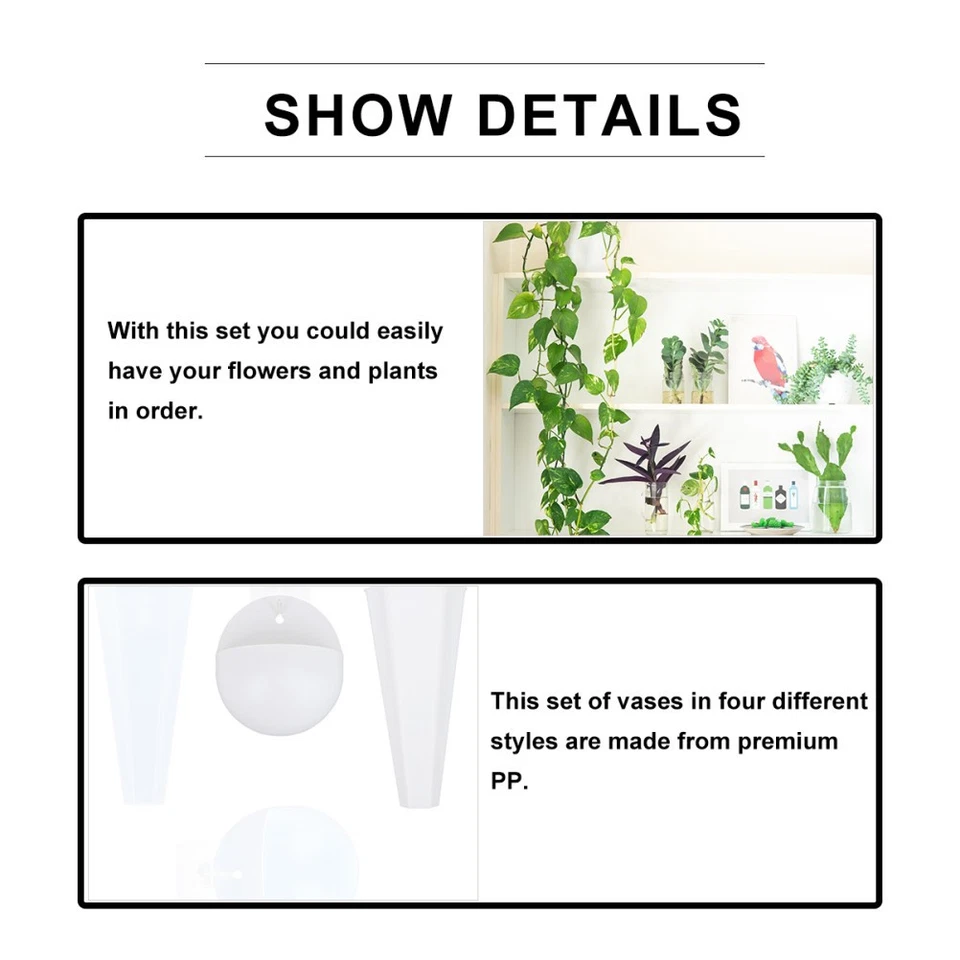  3 Count Übertopf Hängend Wandhänge Blumentopf Hängende Blumentöpfe - Bild 4 von 4