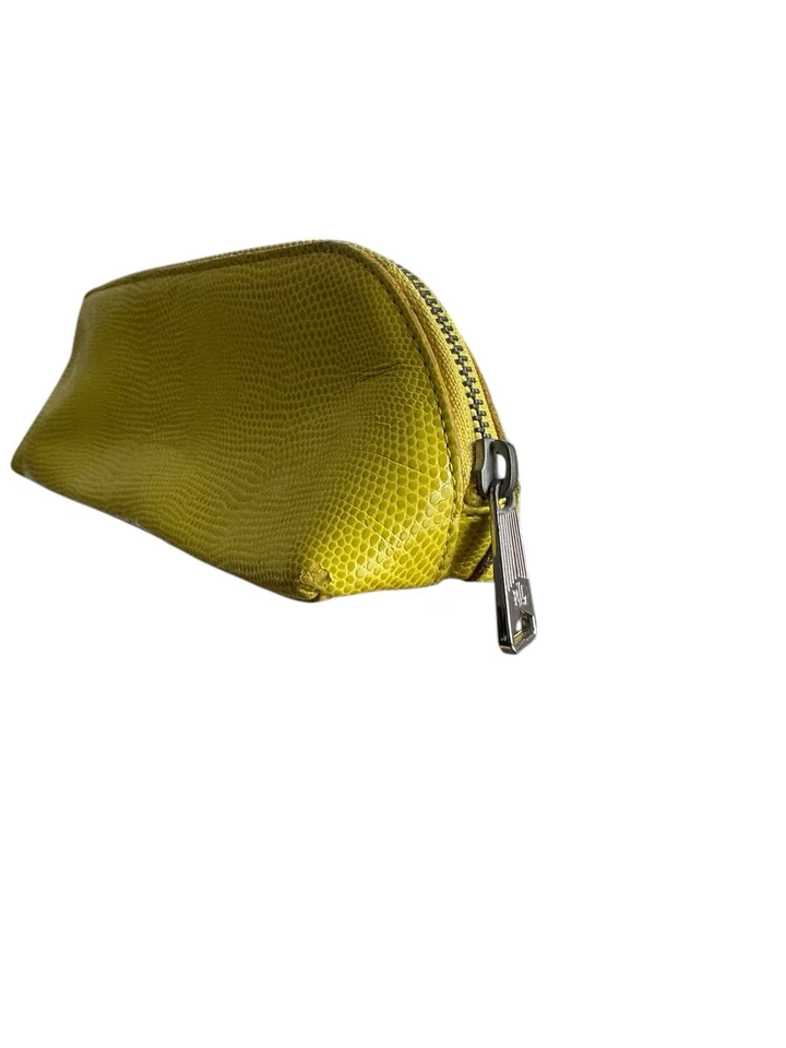 Estuche cosmético Lauren Ralph Lauren para mujer de cuero amarillo con cremallera Foto 3 de 4