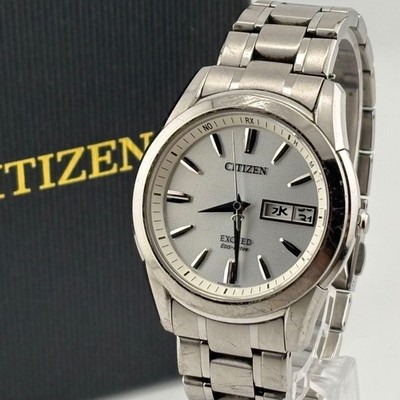 [18cm Wrist] Citizen Exceed Titanium Eco-Drive Day-Date H10B Box Excellent