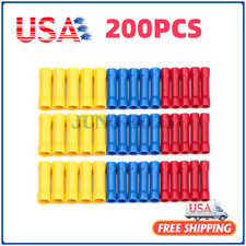 200PCS Insulated Straight Electrical Butt Wire Connectors Splice Crimp Terminals