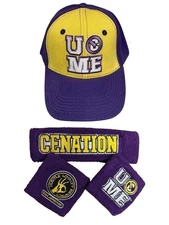 John Cena Purple Cenation U Can't See Me Baseball Hat Headband Wristband Set