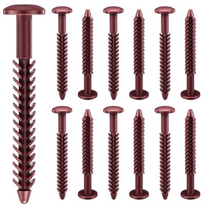 MorningRo 12 Pack Vinyl Shutter Fasteners Plastic Screws Burgundy Red 