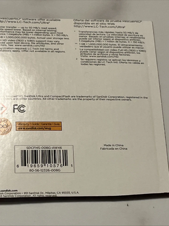 Sandisk 256MB Compact Flash CF Memory Card Brand New - Image 2 of 3