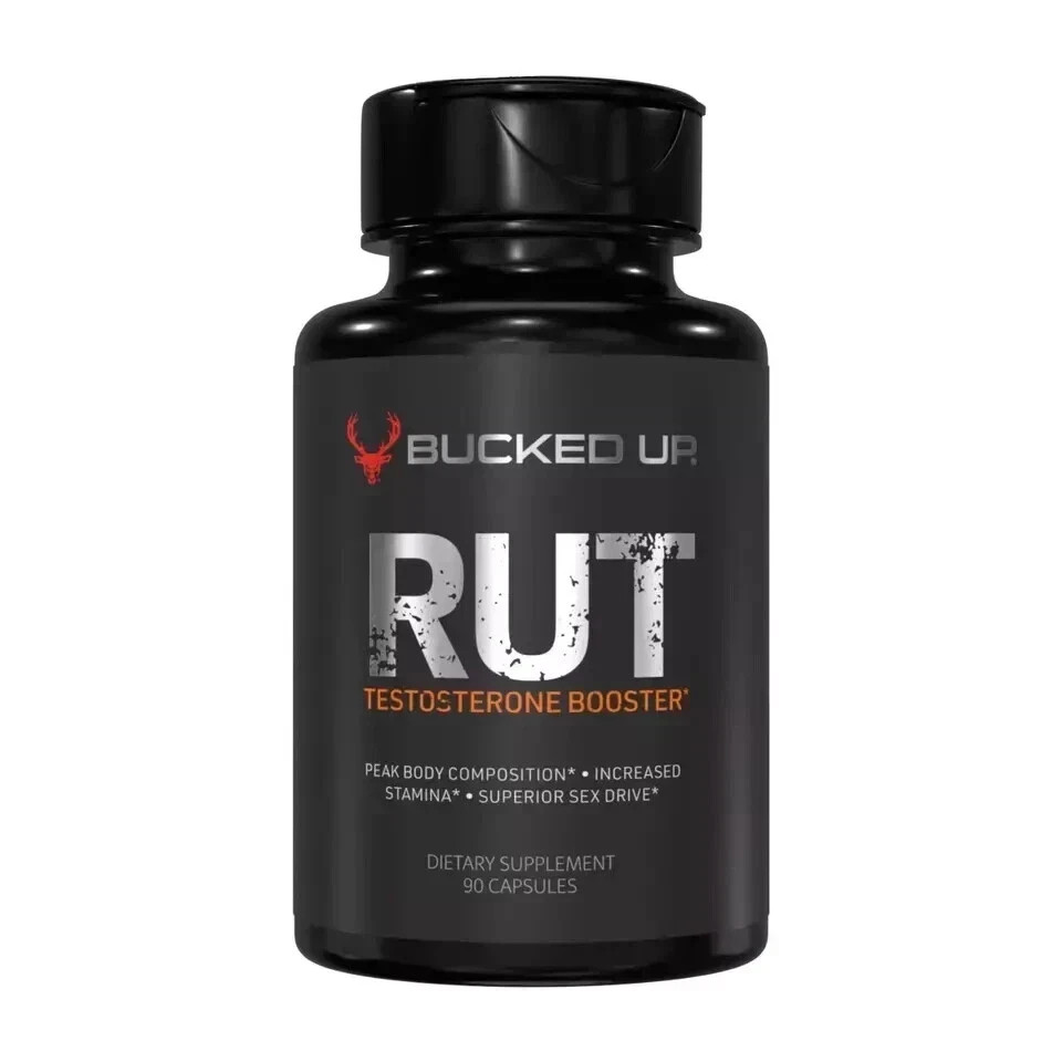 BUCKED UP RUT TESTOSTERONA BOOSTER 90Caps 30Serv Hormonal Equilibrio Estado de ánimo, Paquete de 1