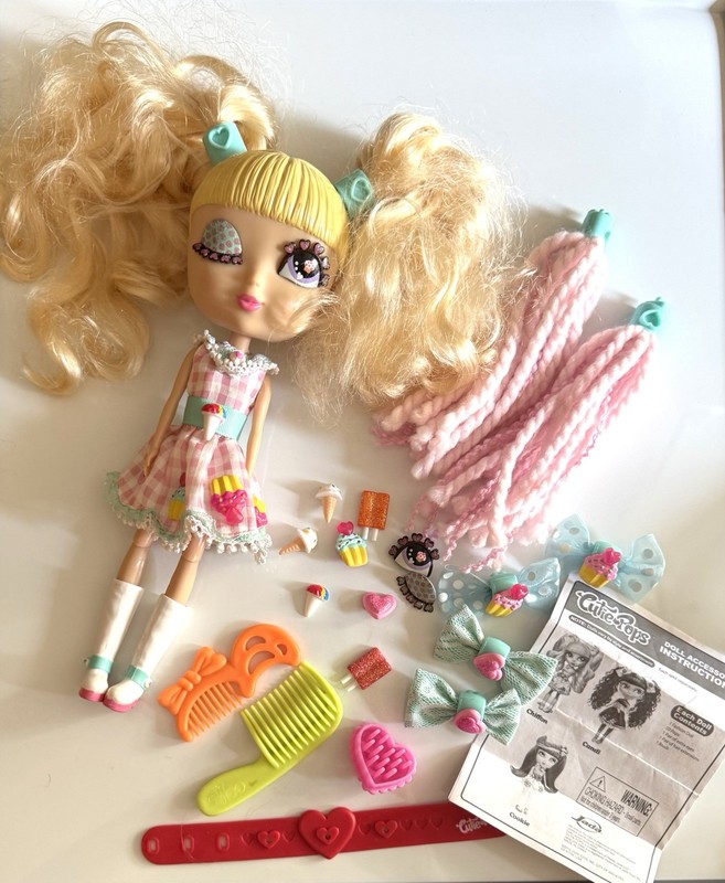 Jada Toys Cutie Pops Chiffon Doll 10in Changable Hair, Eyes and Accessories