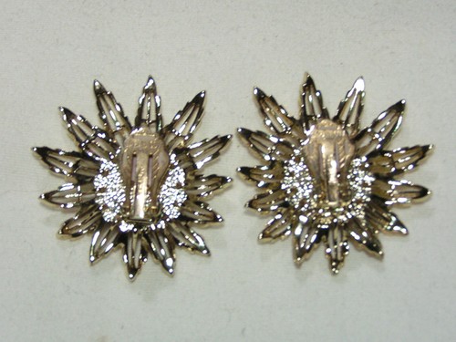 Vintage Sarah Coventry Ton Doré, Lucite Tournesol à Clipser Boucles D'Oreilles - Photo 5 sur 5