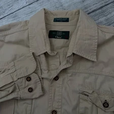 Vintage Orvis Field Button Shirt Men 2XL Beige Outdoor Hunting