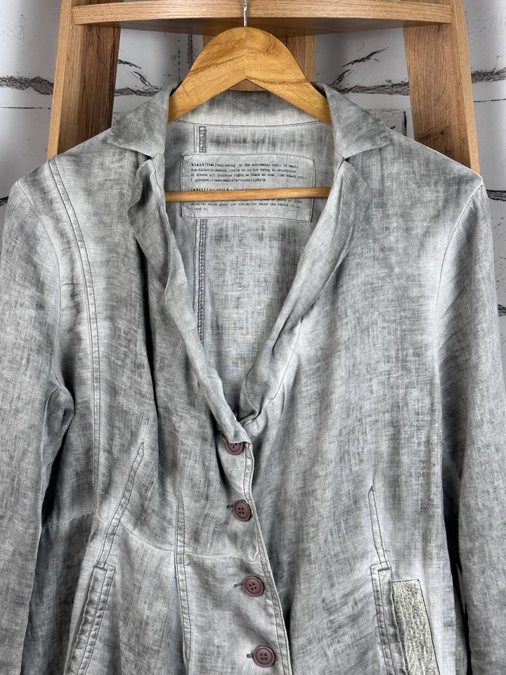 Rundholz Linen Jacket Cardigan Assymetric AvantGarde Gray Size L (US TAX PAID) - Image 2 of 4