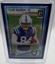2025 Panini Donruss Optic - Rated Rookie Tyler Warren #234 Blue Hyper Prizm (RC)