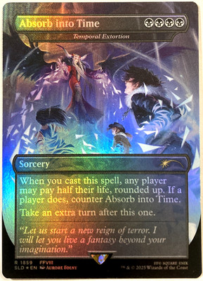 MTG Absorb into Time - Temporal Extortion (Rainbow Foil) Secret Lair x FF 1859