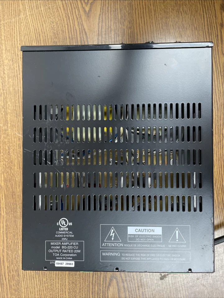TOA BG-220 CU Mixer Amplifier, Power Tested - Image 3 of 3