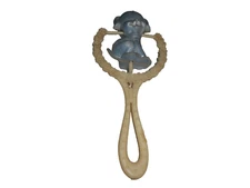 Vintage Plastic Baby Rattle with Blue Puppy