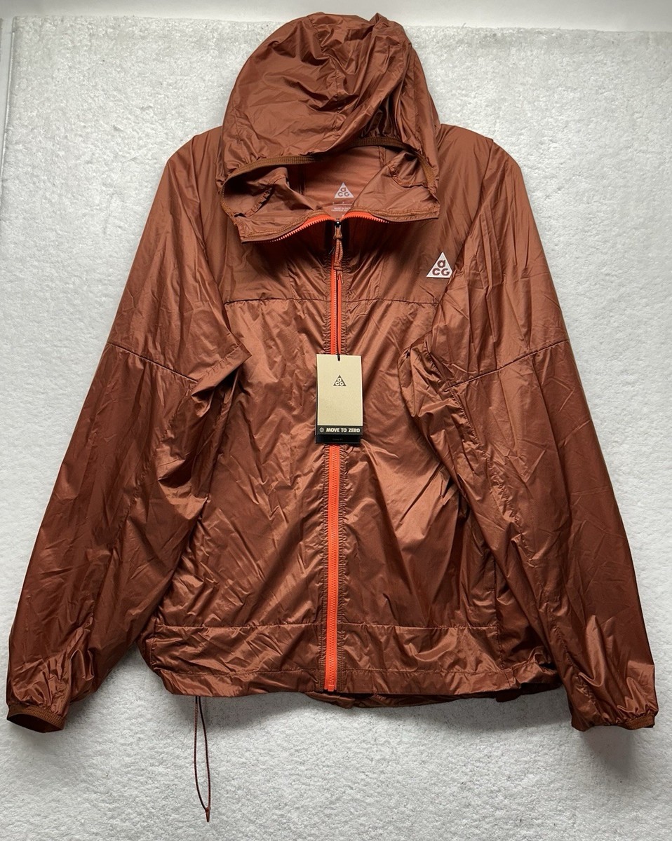 Nike ACG Mens Size M Brown Long Sleeve Cinder Cone Windproof