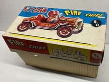 Vintage Tin Toy ME 699 Fire Chief Truck Original Box Battery Operated Excellent