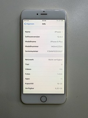 Apple iPhone 6 Plus - 16GB - Gold (Ohne Simlock) A1687 (CDMA + GSM)