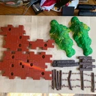Vintage 1960s  GI Joe Defense Blockade Accessories - Blocks  Barb wire Fence