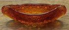 Fenton V Glass Canoe Red/Amberina with A Daisy & Button Design 6” Trinket Dish