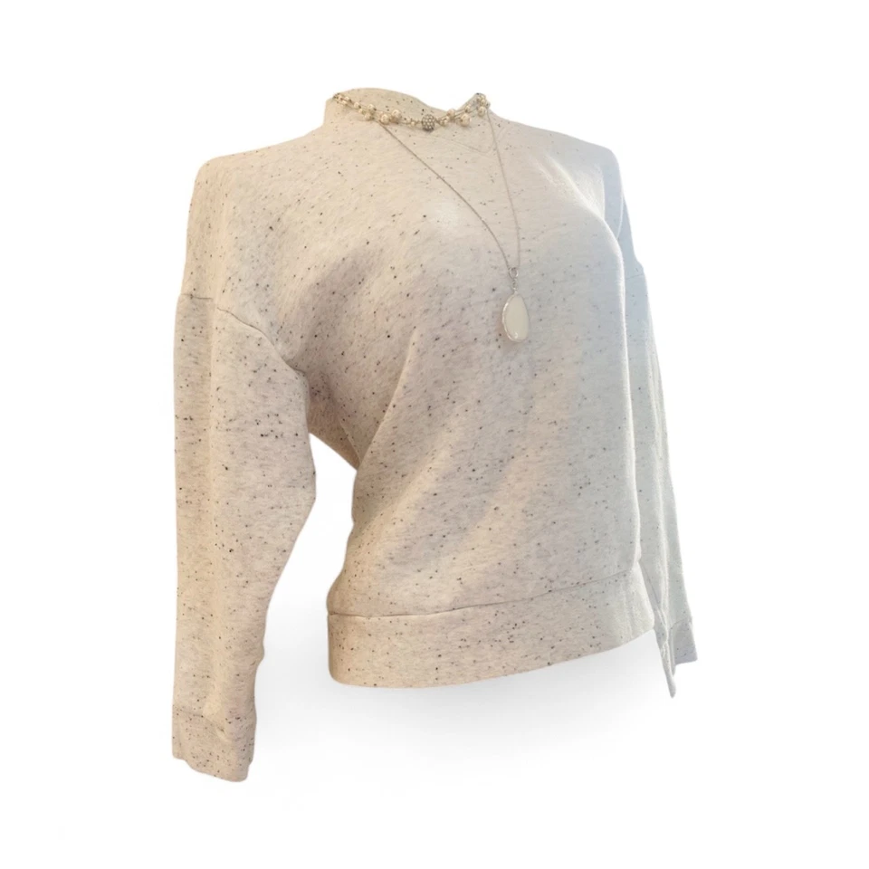 Madewell Women’s Heathered Gray Speckled Sweatshirt - Size Medium - Image 3 of 4