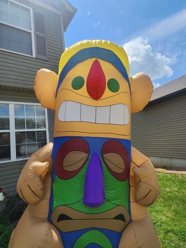 Gemmy Airblown Inflatable Lighted Totem Pole Tiki Luau Party Summer Huge 8 FT - Picture 3 of 11