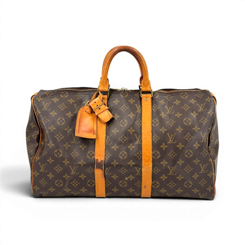LOUIS VUITTON Keepall 45 Monogram Canvas Brown Vintage Travel Duffle Bag M41428