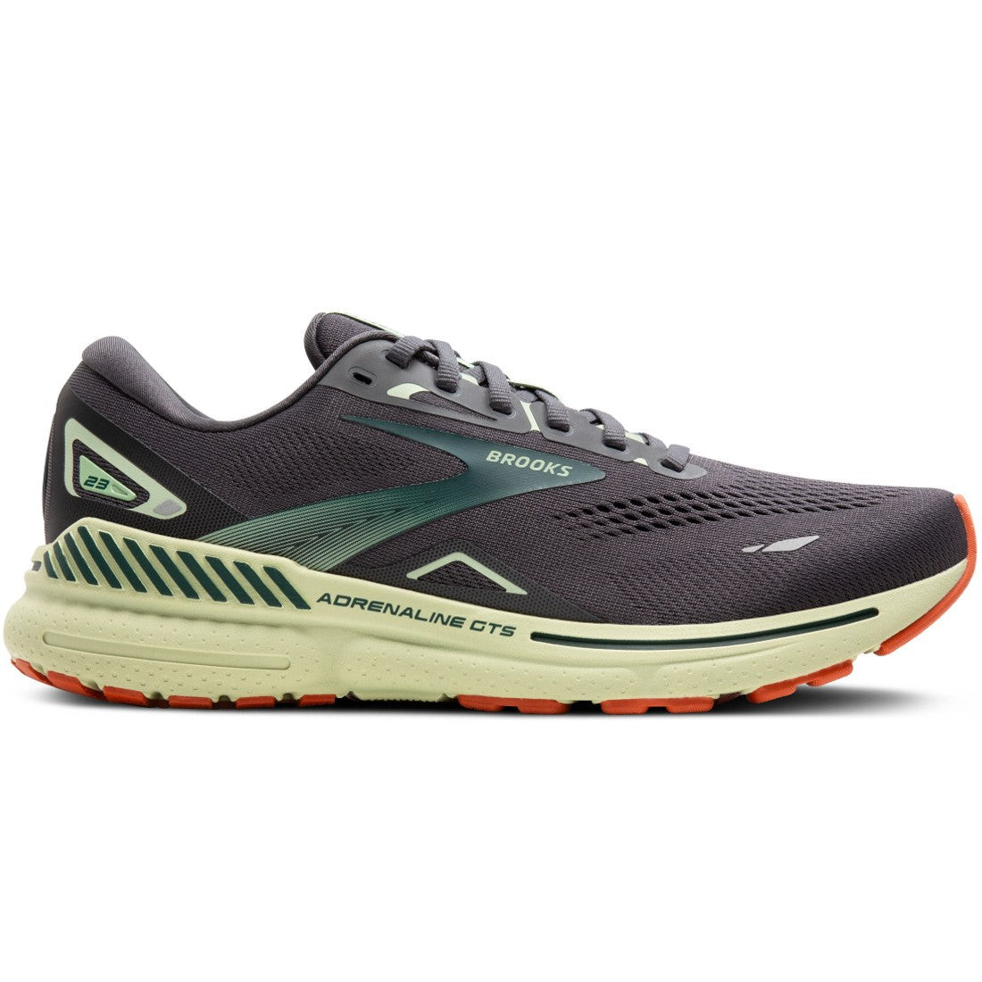 Мужские кроссовки Brooks Adrenaline GTS 23, Черное дерево / Дымчато-зеленый / Глина, 7 D Medium, США