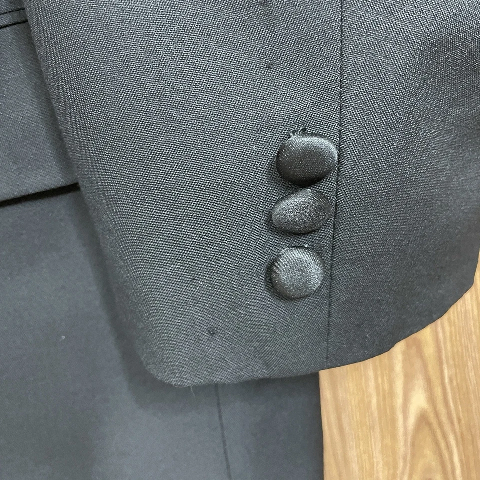 Traje de Esmoquin Hickey Freeman 2 Piezas A Medida Para Hombres 52L 44x29 Mantón Negro Hecho en EE. UU. Foto 3 de 4