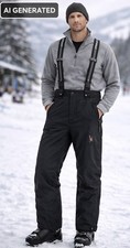 Spyder Insulated Ski Snowboard Pants Men s L Long Suspenders Thinsulate