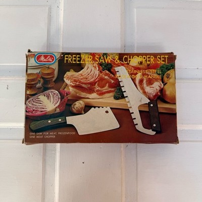 Vintage Melline Gefrierschrank Säge & Fleischzerkleinerer Set verpackt Retro Kitchenalia