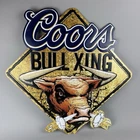 Vtg 2004 Coors Bull Xing Rodeo Metal Sign 25”x25” Man Cave Bar Beer Decor