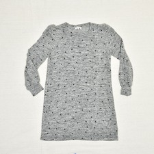 Lucky Brand Women Sweater Dress Polka Dot Crew Neck Polyester Gray Size XS