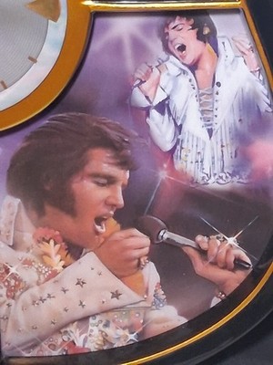 Elvis Presley Guitar Clock Bradford Exchange 50 Years of Solid
