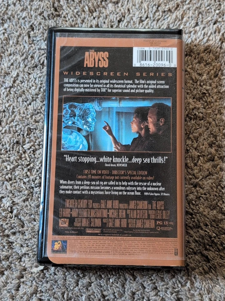 The Abyss VHS 1989, 1997 Widescreen Clamshell - Image 2 of 3