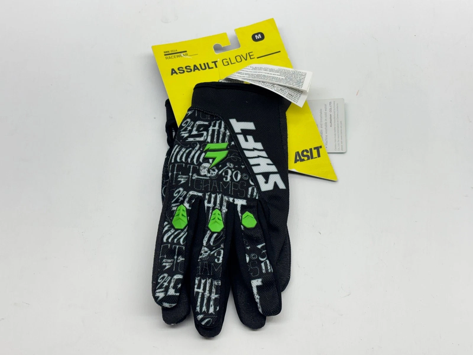New Shift Men's Gloves Medium Black White Green M Riding Hand Gear Protection MX