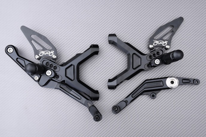 Commandes reculées AVDB bleues pour moto BMW S1000RR 2025