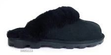 UGG Coquette Black Suede Fur Slippers Womens Size 8 -NIB-