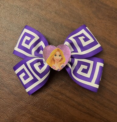 Disney Rapunzel Tangled Purple 4.5-Inch Small Girls Hair Bow