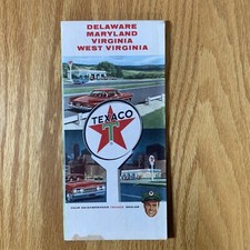 Texaco Map Delaware Maryland Virginia West Virginia Washington 1964 Gas and Oil
