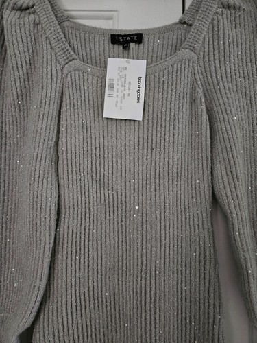 1. State Women's Gray Sparkle Knit Long Sleeve Sweater Dress Size XS NWT (bn18 - Picture 6 of 7