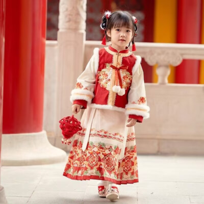 Princess Girls' dress Hanfu Chinese style Autumn/Winter New Year clothes