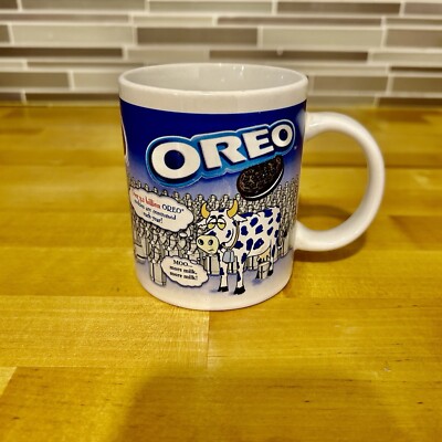Oreo Cookies Milk Cartoon Dairy Cows Ceramic Coffee Tea Mug by Houston Harvest