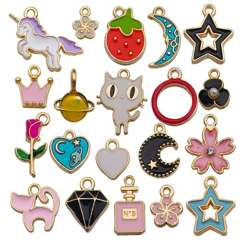 10/20pcs Flower Cat Enamel Charms Pendants for Jewelry Making Earrings Bracelet - Picture 5 of 26