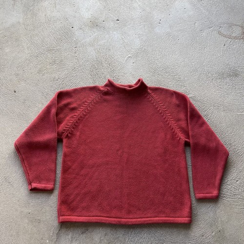 Vintage J Crew Sweater Mens Large Red Roll Neck Heavyweight Fisherman Oarsman