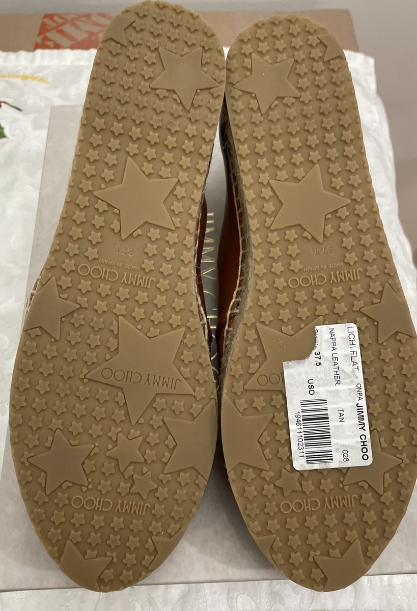 70%オフセールIMMY CHOO LICHI FLAT NAPPA JIMMY CHOO LICHI FLAT TAN COLOR SZ 37.5 | eBay