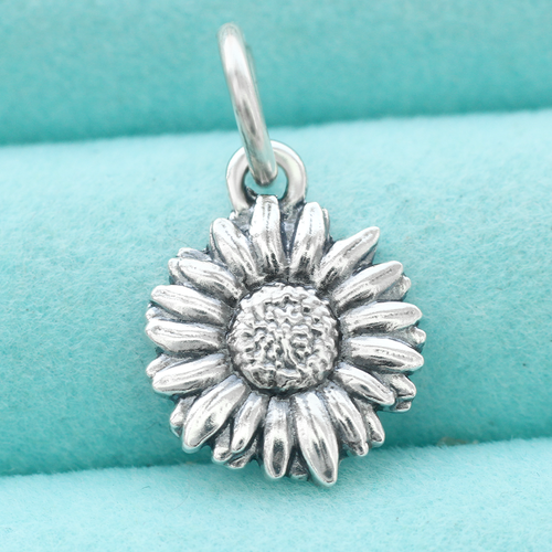 925 Sterling Silver Sunflower Pendant Charm For Necklace Bracelet Mother's Day - Picture 3 of 6