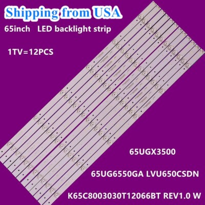 12pcs LED Strip For Haier 65UG6550G 65UGX3500 CRH-K65C8003030T12066BT 65UG6550GA