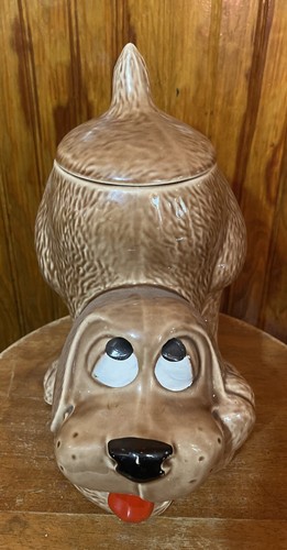 Vintage 1970er Jahre McCoy USA 0272 Hund Hund Keks Leckerbissen Glas Kanister